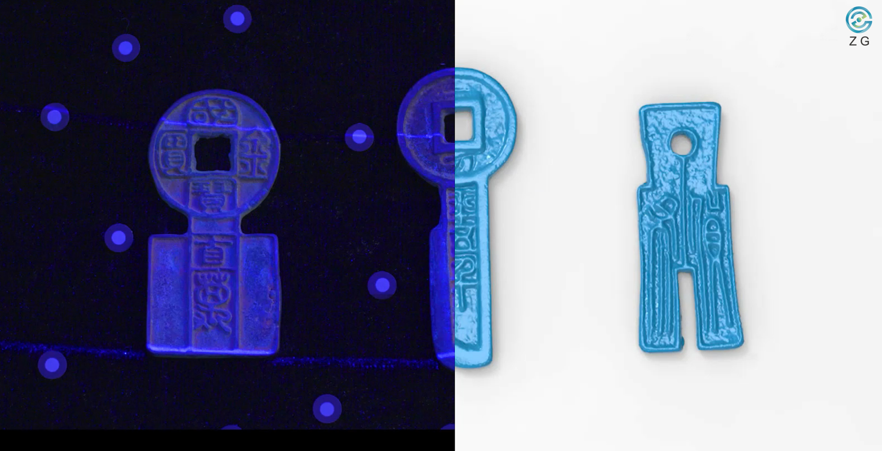 古代コインの詳細な3Dモデル